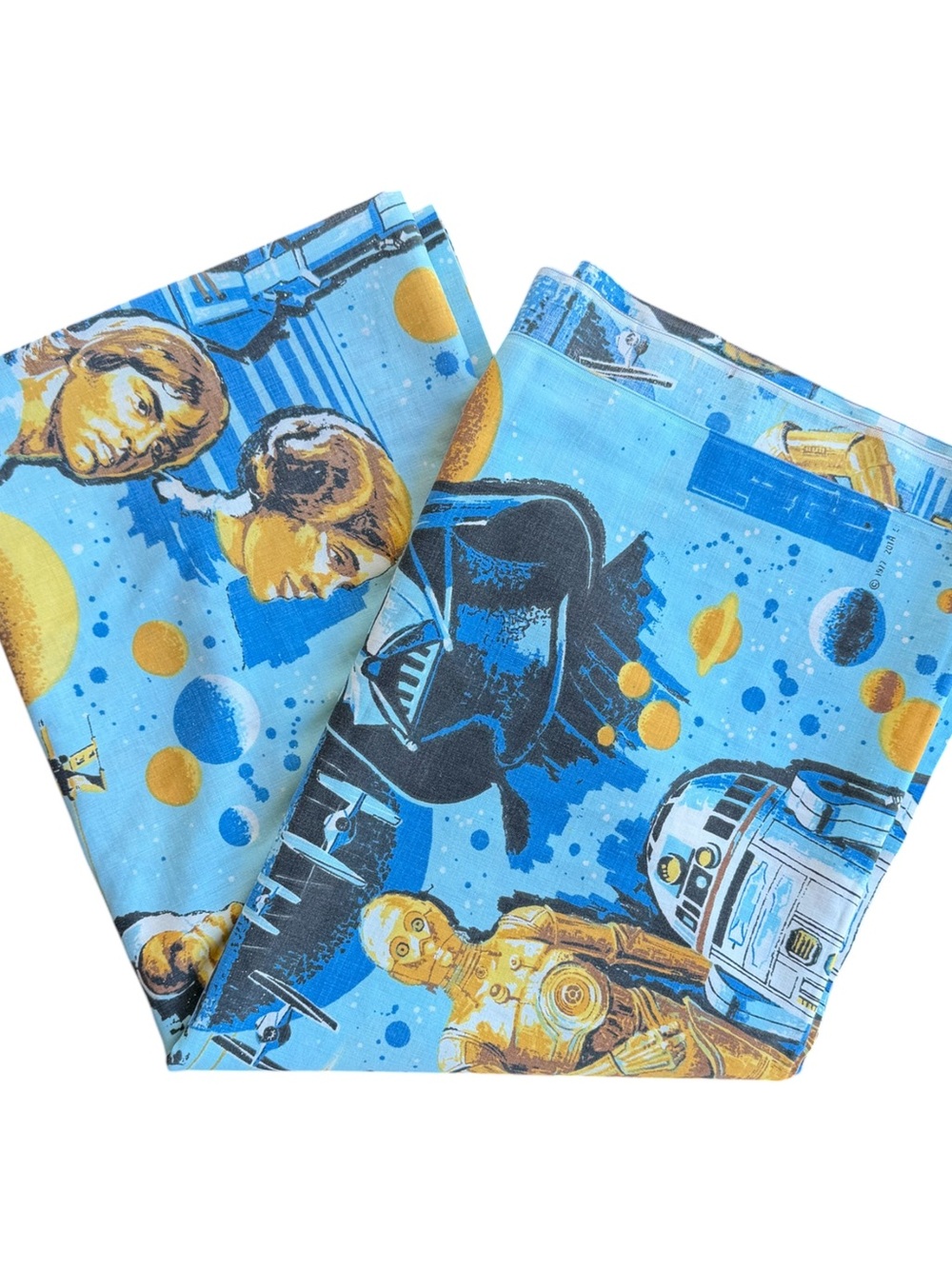 VTG 1977 Star Wars Original Trilogy Vader Luke Retro Flat Sheet Size: TWIN